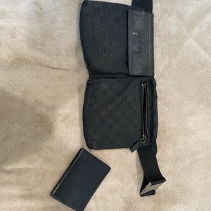 AUTHENTIC Gucci belt bag with matching wallet.